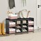 Storage Bins with Sturdy Cotton Handles(1 Pack), Fabric Storage Baskets for Organizing use for Office & Home, Book, Clothes, Toys, Closet Boxes (Small, Pink-White, 12.2x8.3x6.3 inches)